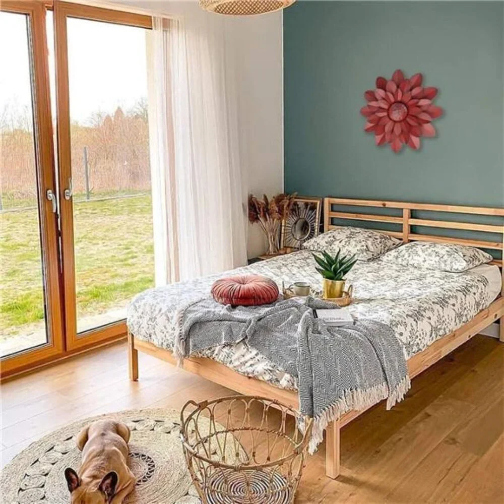 Coral Multiple Layer Metal Flower Wall Art Decor Hanging For Indoor
